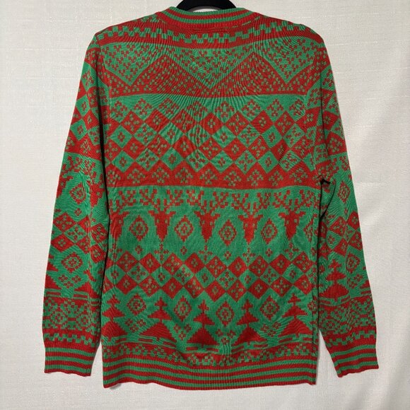 TIPSY ELVES Bottle Opener Ugly Christmas Sweater Men’s M Red Green Holiday - Picture 2 of 9